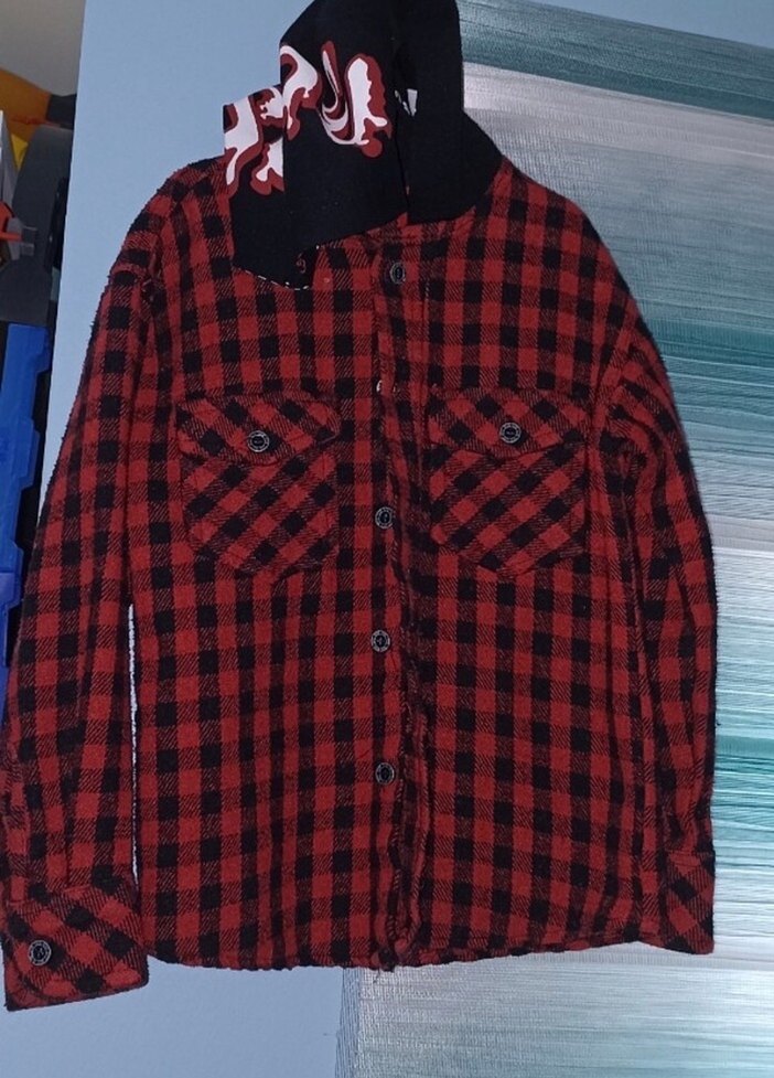 Erkek Çocuk Kırmızı Ekose Uzun Kollu Gömlek - Görsel 2