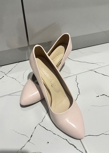 Pembe Modern Klasik Stiletto Topuklu Kadın Ayakkabı pudra pembe - Görsel 3