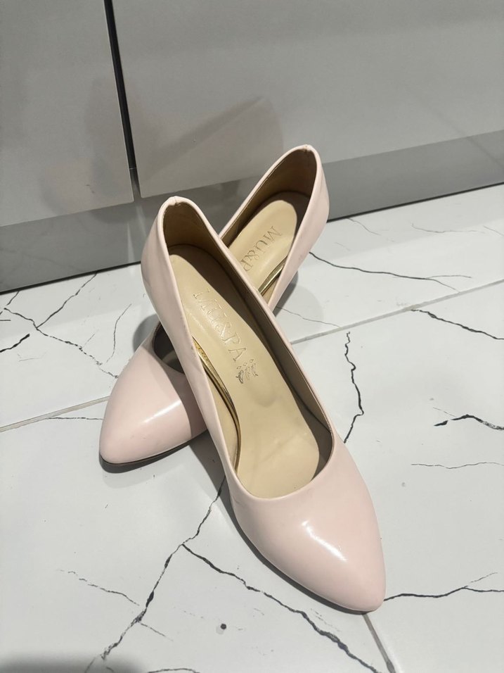 Pembe Modern Klasik Stiletto Topuklu Kadın Ayakkabı pudra pembe - Görsel 3