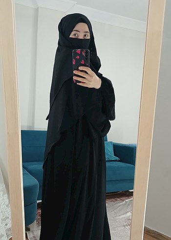 Medine ipeği siyah 2 katlı sufle takım - Görsel 2