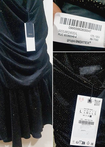 Parıltılı Siyah Drapeli Mini Elbise - Görsel 4