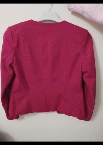 LCW Fermuar cep detaylı kısa kesim kırmızı kadın blazer - Görsel 2