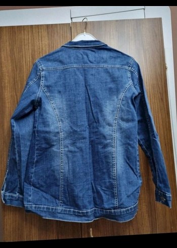 Kadın Mavi Düğmeli Denim Ceket - Görsel 2