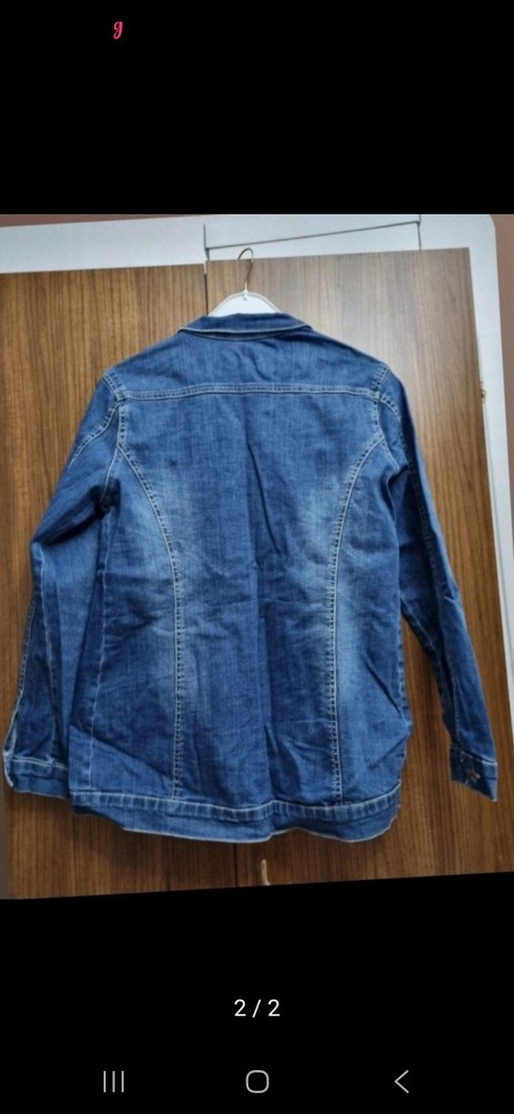 Kadın Mavi Düğmeli Denim Ceket - Görsel 2