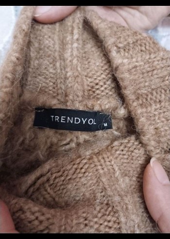 Trendyol marka Kahverengi Balıkçı Yaka Örgü Kadın Kazak - Görsel 2