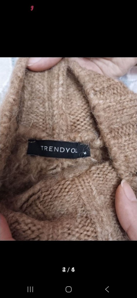 Trendyol marka Kahverengi Balıkçı Yaka Örgü Kadın Kazak - Görsel 2