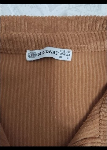 Bıgdart marka Düğmeli Kahverengi Kadife Gömlek - Görsel 2