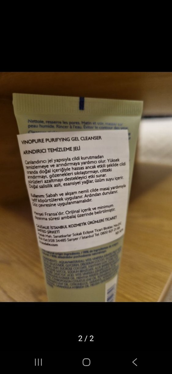 Caudalie Vinopure Arındırıcı Temizleme Jeli - Görsel 2