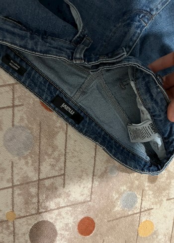 Düğmeli Mavi Loose Fit erkek Kot Pantolon - Görsel 3