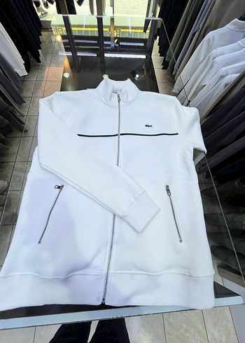 Beyaz Fermuarlı Erkek Sweatshirt - Görsel 5