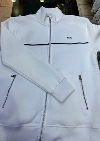 Beyaz Fermuarlı Erkek Sweatshirt - Görsel 6