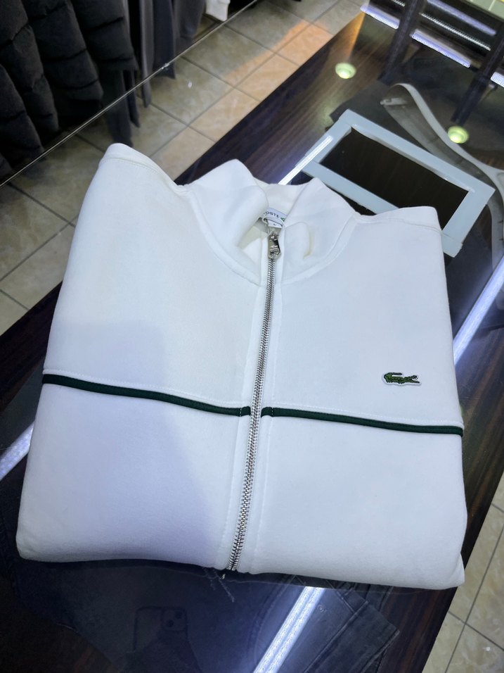 Beyaz Fermuarlı Erkek Sweatshirt - Görsel 4