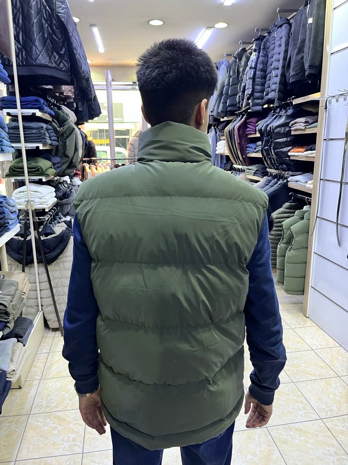 Düğmeli Yeşil Erkek Şişme Yelek - Görsel 5