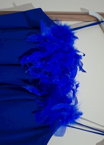 Uzun Lacivert Straplez Abiye Elbise - Görsel 4