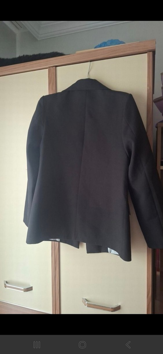 siyah Düğmeli Kadın Blazer Ceket - Görsel 2