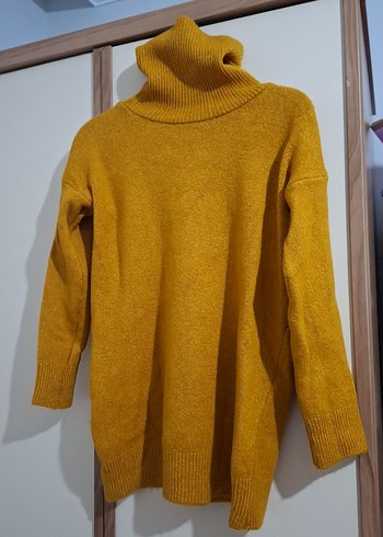 Kadın Sarı Boğazlı Triko Kazak - Görsel 2