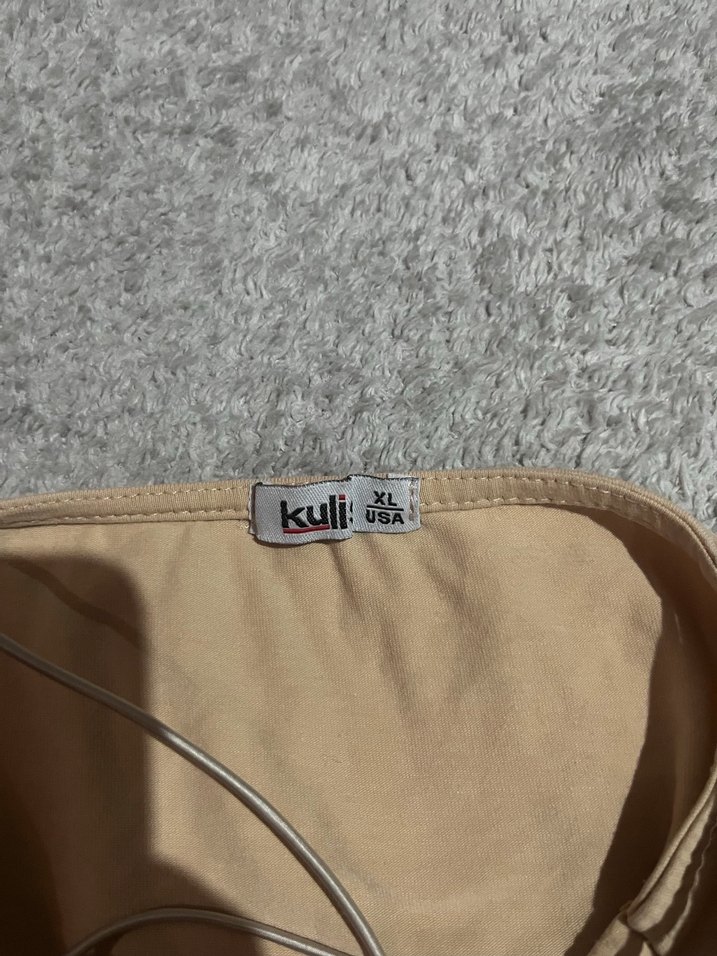 Bej Straplez Kadın krop - Görsel 3