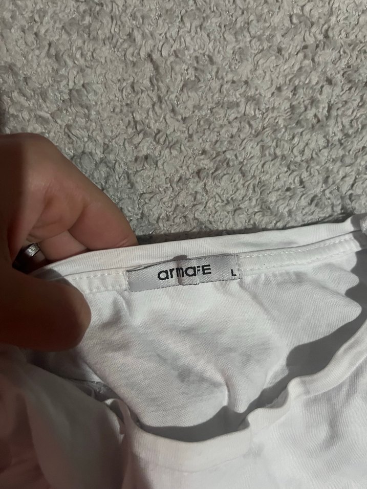 Baskılı Beyaz Kadın Tişört - Görsel 2