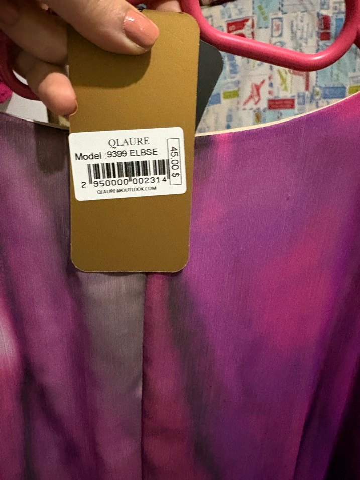 Pembe Batik Desenli midi Salaş Elbise - Görsel 3