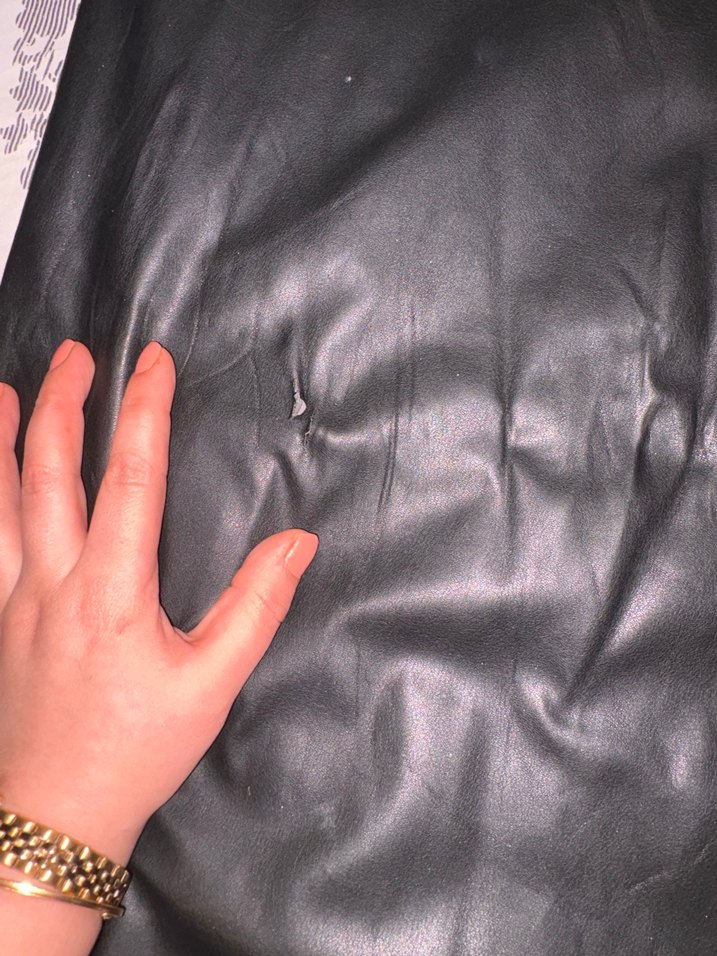 Kadın Siyah Deri midi etek - Görsel 2