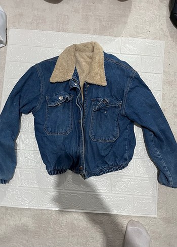 Kadın Mavi Denim Kürklü Ceket - Görsel 2