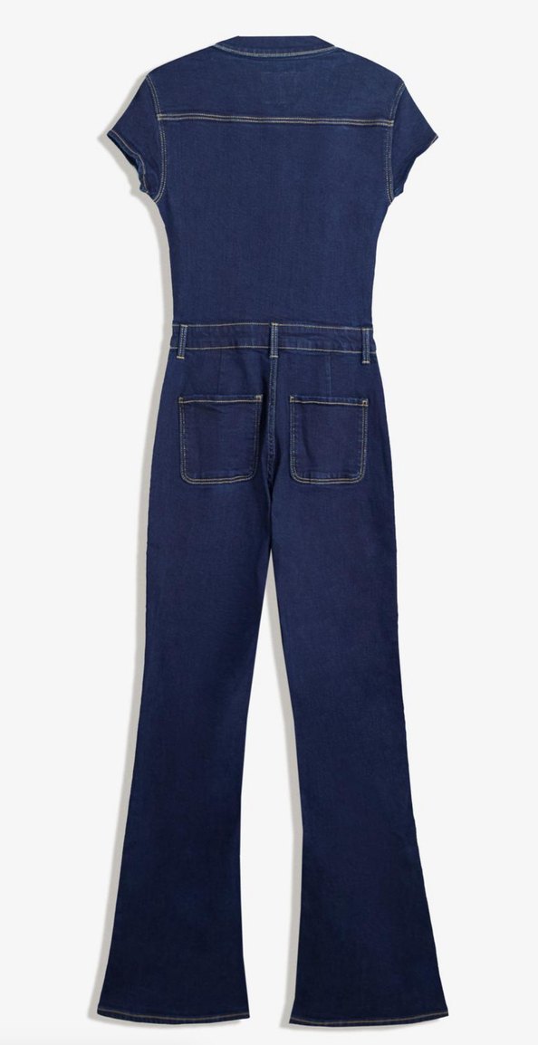 Bershka Lacivert Kot Tulum Denim S Beden - Görsel 3