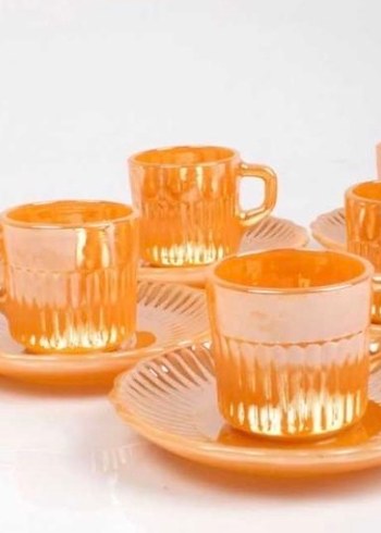 Sarı 6'lı Fincan ve Tabak Seti - Görsel 2