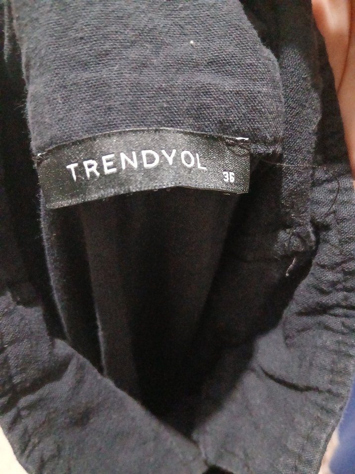 Düğmeli Siyah Kadın Tulum - Görsel 3