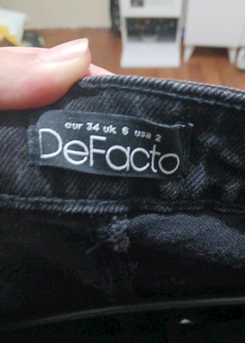 Kadın Siyah Midi Boy Denim Jean - Görsel 3