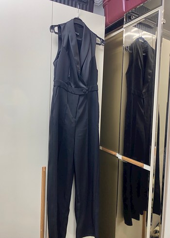 Saten yaka detay tulum - Görsel 2