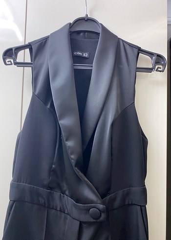 Saten yaka detay tulum - Görsel 3