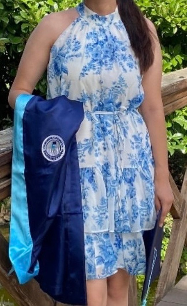 Bohem Mini Elbise, Fırfırlı, Yüksek Yaka, Mavi - Görsel 2