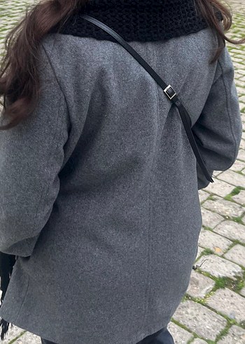 Gri Kısa Kışlık Kaban - Görsel 2