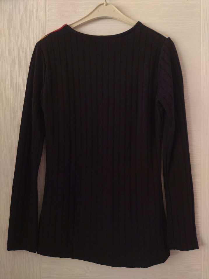 Çizgili Kadın Uzun Kollu Tişört - Görsel 2