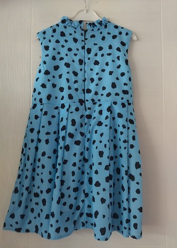 Kız Çocuk Mavi Leopar Desenli Kolsuz Elbise - Görsel 2