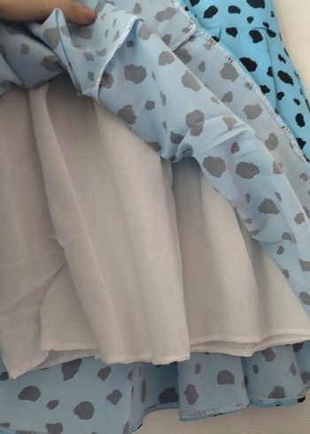 Kız Çocuk Mavi Leopar Desenli Kolsuz Elbise - Görsel 3