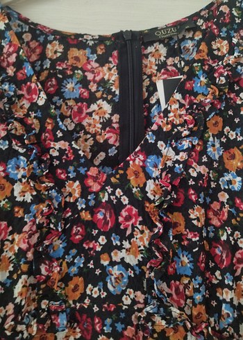 Çiçek Desenli Uzun Kollu Mini Elbise - Görsel 3