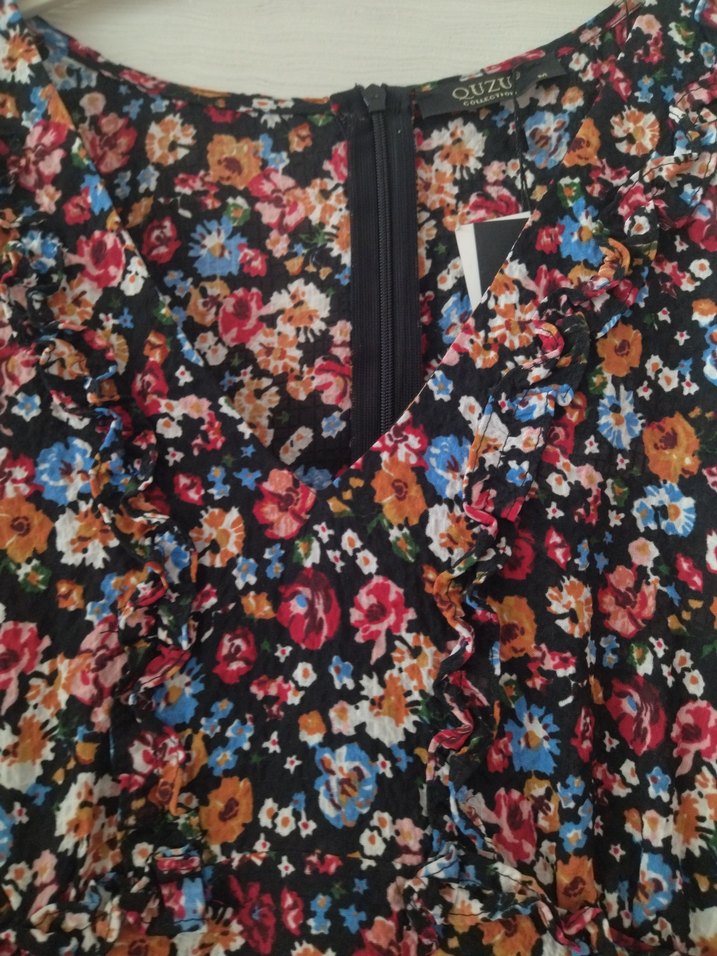 Çiçek Desenli Uzun Kollu Mini Elbise - Görsel 3