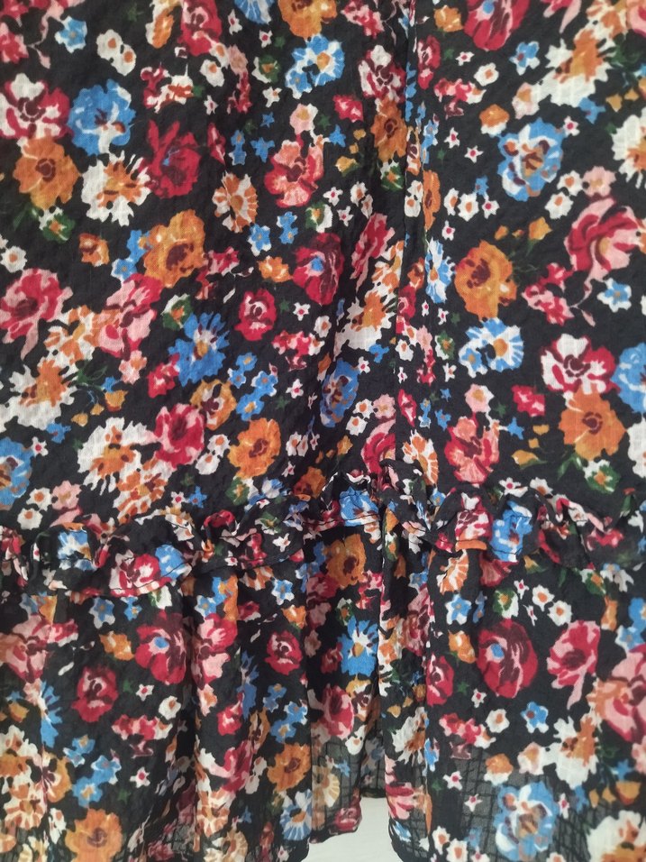 Çiçek Desenli Uzun Kollu Mini Elbise - Görsel 4