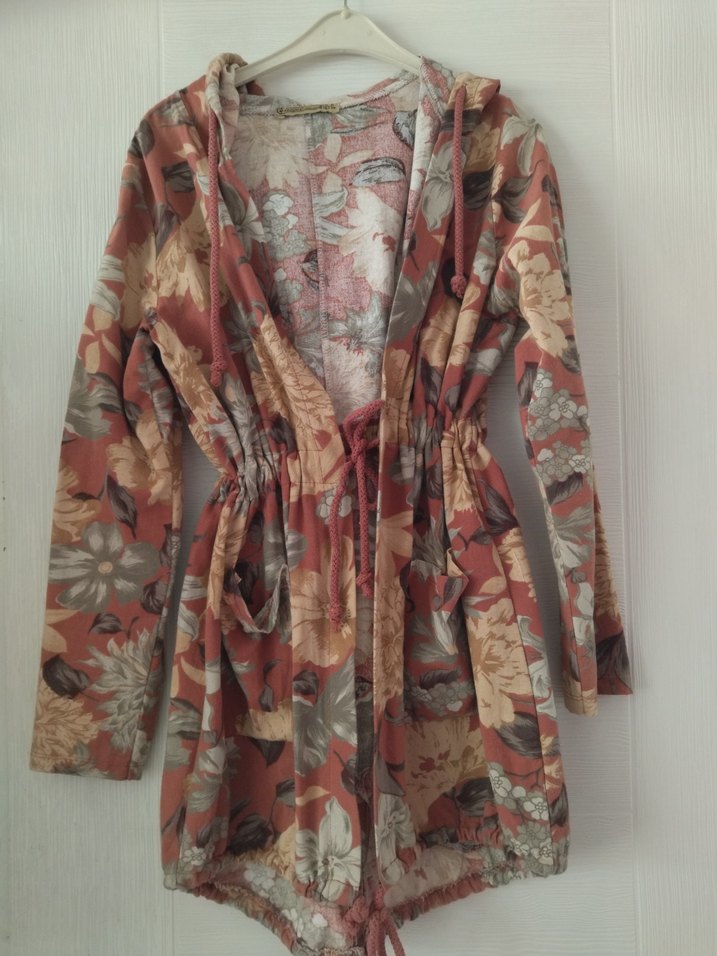 Çiçek Desenli Bohem Uzun Ceket - Görsel 2