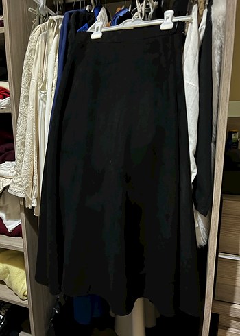 Siyah Süet Salaş Uzun Etek - Görsel 3