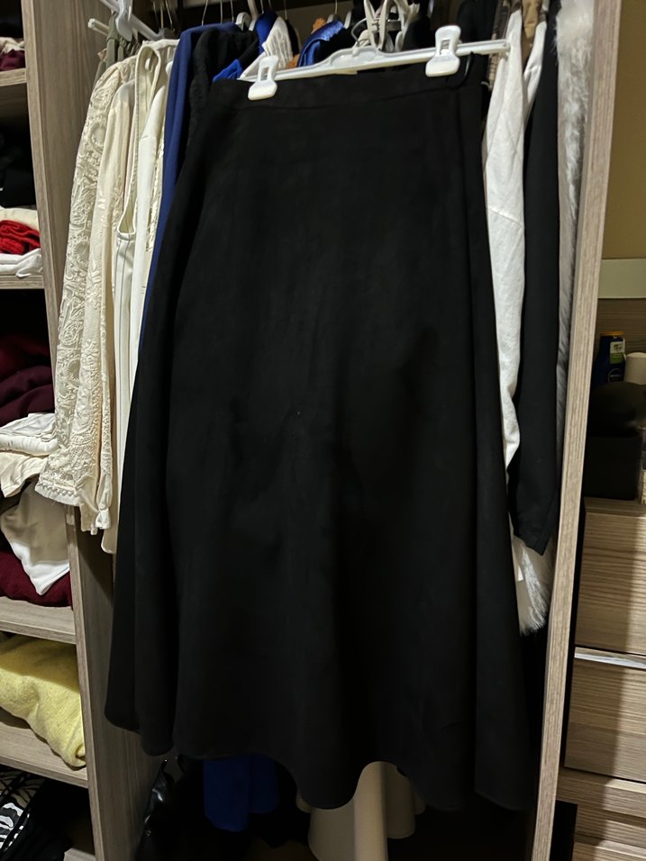 Siyah Süet Salaş Uzun Etek - Görsel 3