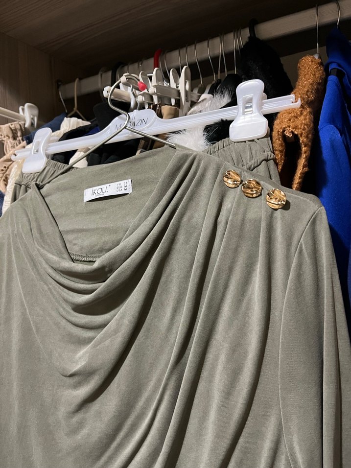 Mint yeşili şık etekli takım - Görsel 5