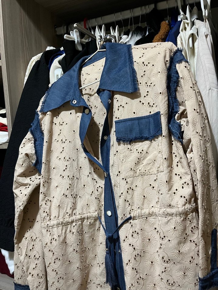 Mavi Detaylı Nakışlı Bohem Kadın Ceket - Görsel 2