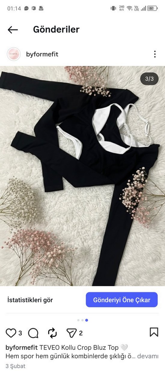 Siyah Kısa Kesim Fitted Sweatshirt - Görsel 3