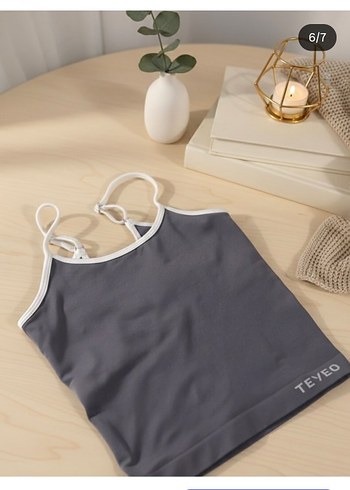 Kadın Çok Renkli Elastik Atlet - Görsel 6