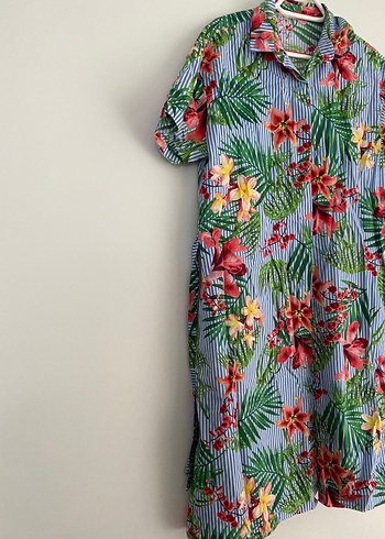 Renkli Çiçekli Bohem Hamile Tunik - Görsel 2