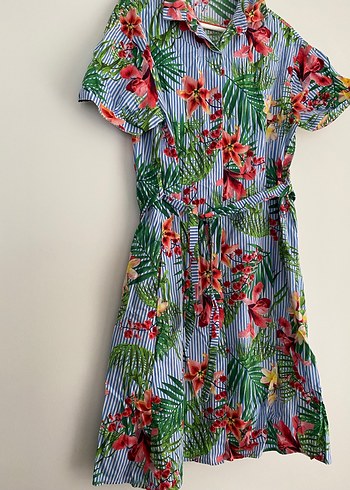 Renkli Çiçekli Bohem Hamile Tunik - Görsel 3