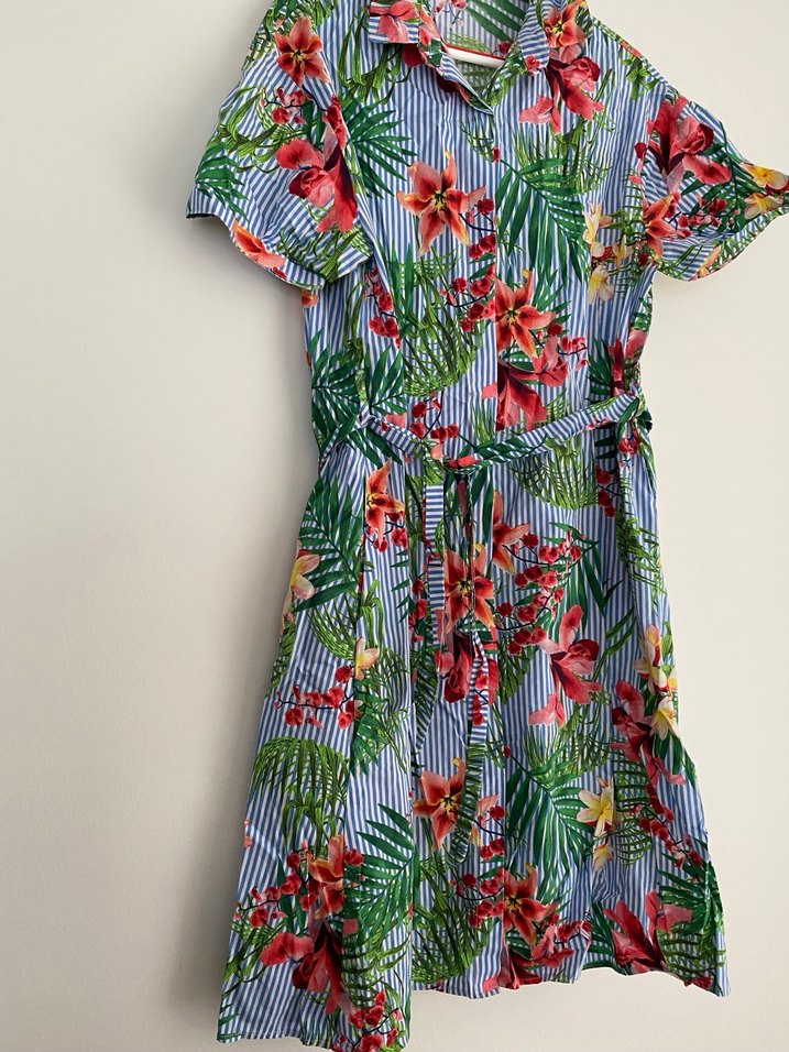 Renkli Çiçekli Bohem Hamile Tunik - Görsel 3