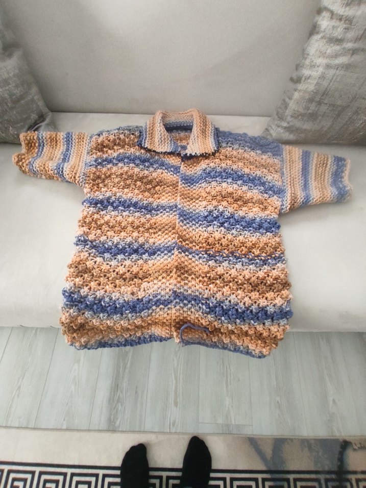 Erkek Çocuk Pastel Renkli Örgü Hırka - Görsel 3